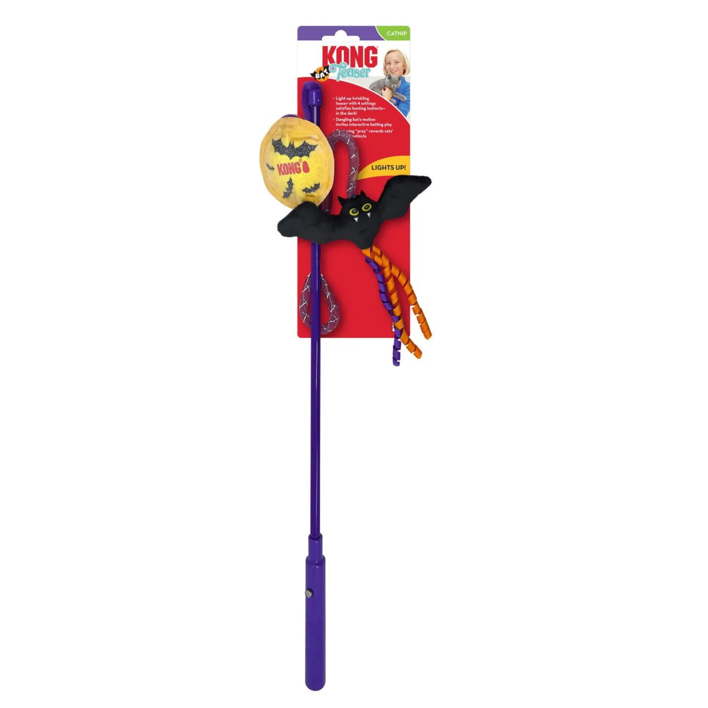 Halloween Teaser Light-Up Bat for Cats