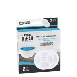 H2EAU Triple Action Fountain Filters, 2 pack