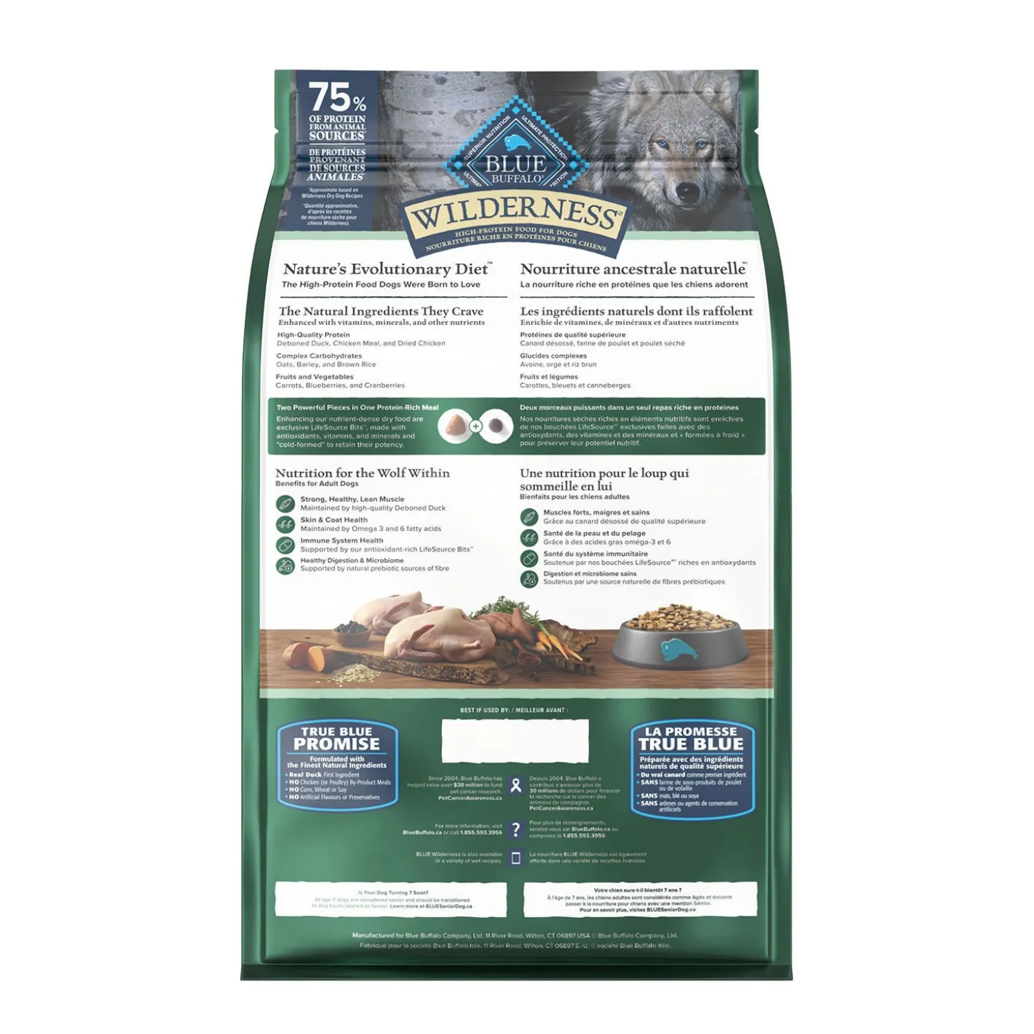 High-protein Duck Dry Food for Adult Dogs, 2 kg