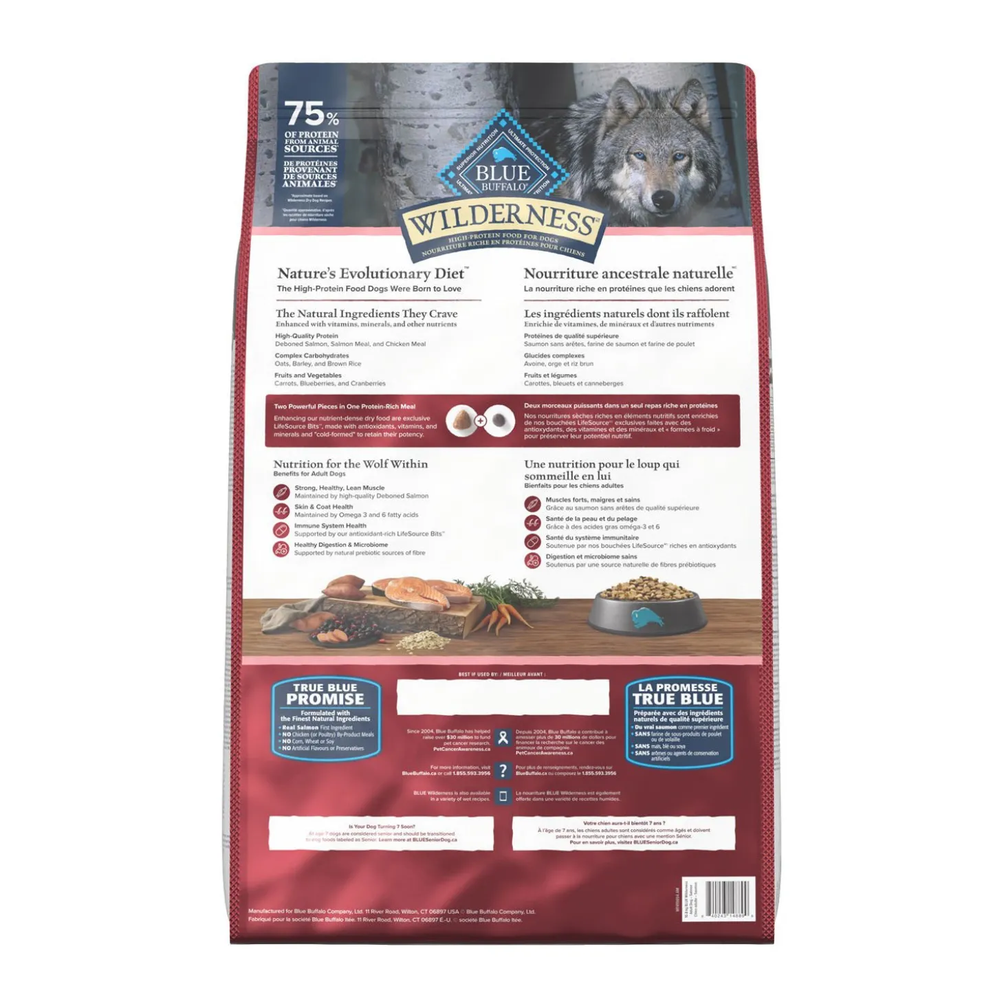 High-protein Salmon Dry Food for Adult Dogs, 10.8 kg