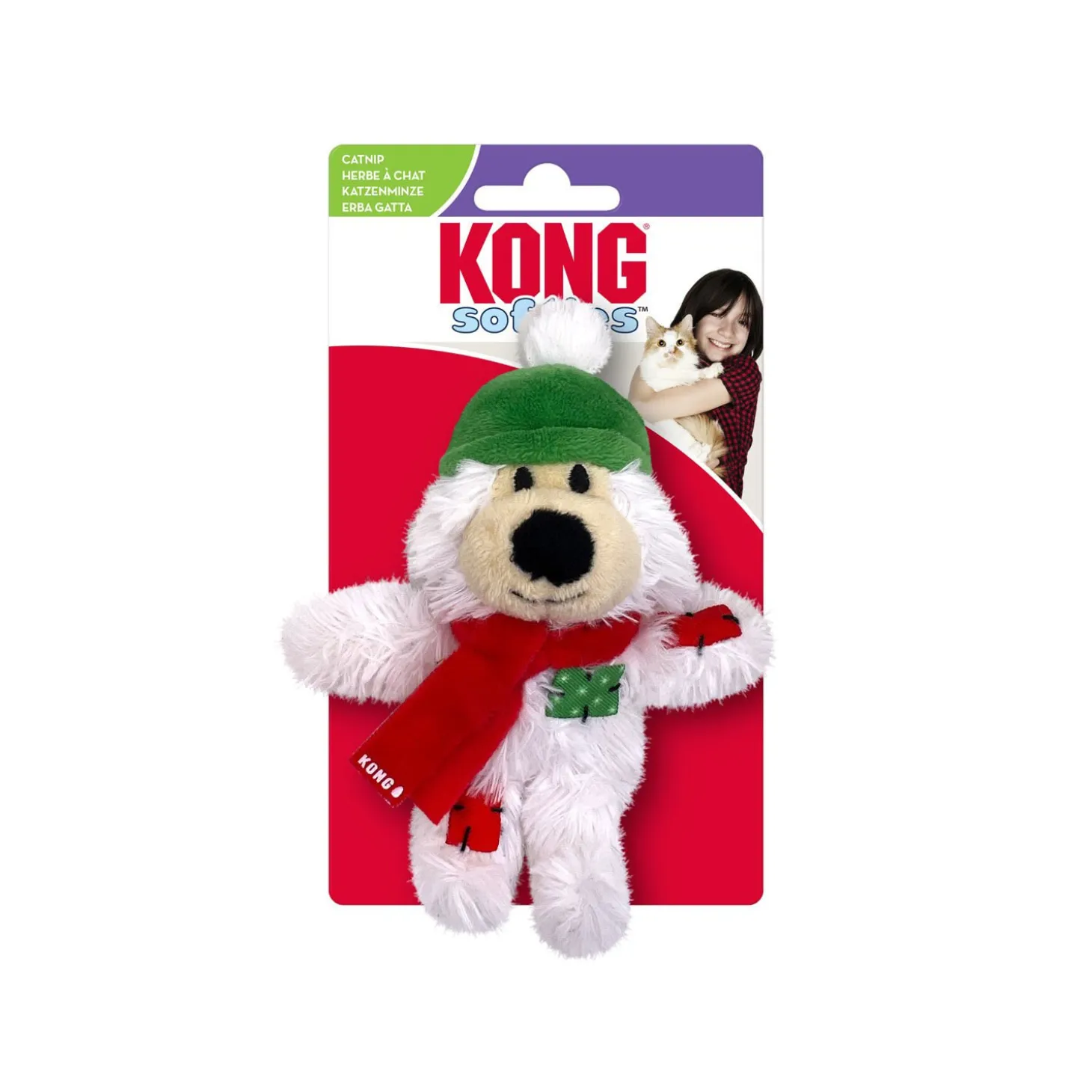 Holiday Softies Bear Toy for Cats, Assorted