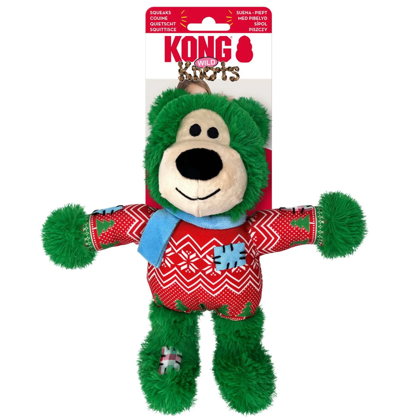Holiday Wild Knots Bear for Dogs, 1 unit