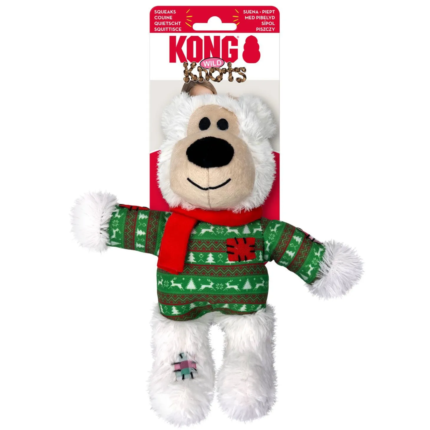 Holiday Wild Knots Bear for Dogs, 1 unit