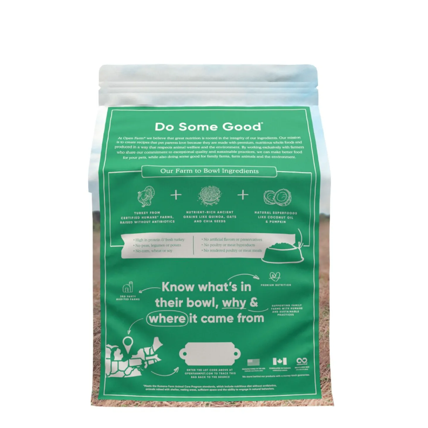 Homestead turkey & ancient grains dry dog foo