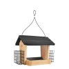 Hopper bird feeder with suet cages