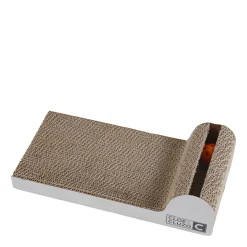 Inclined-shaped Cat Scratcher with Toy and Catnip