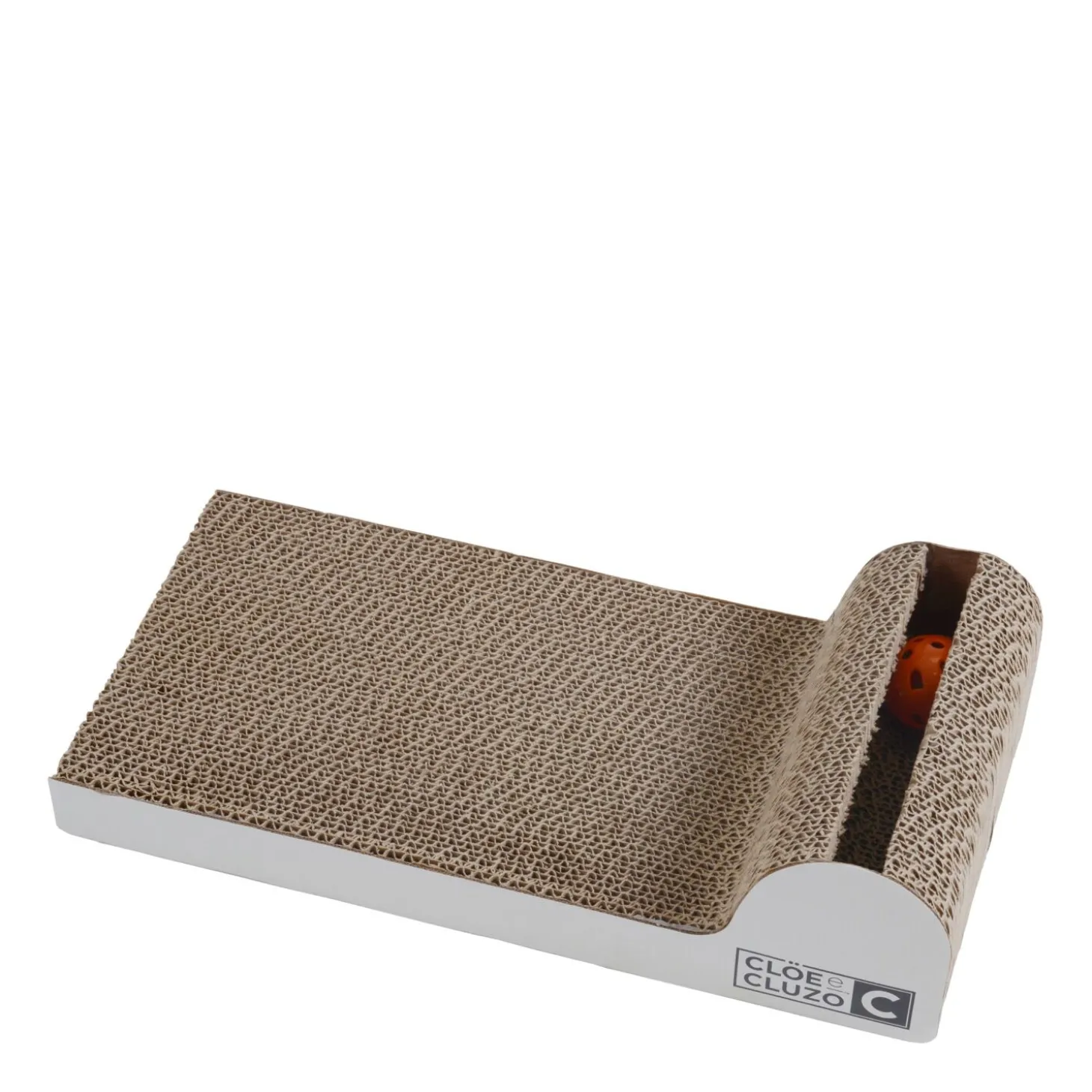 Inclined-shaped Cat Scratcher with Toy and Catnip