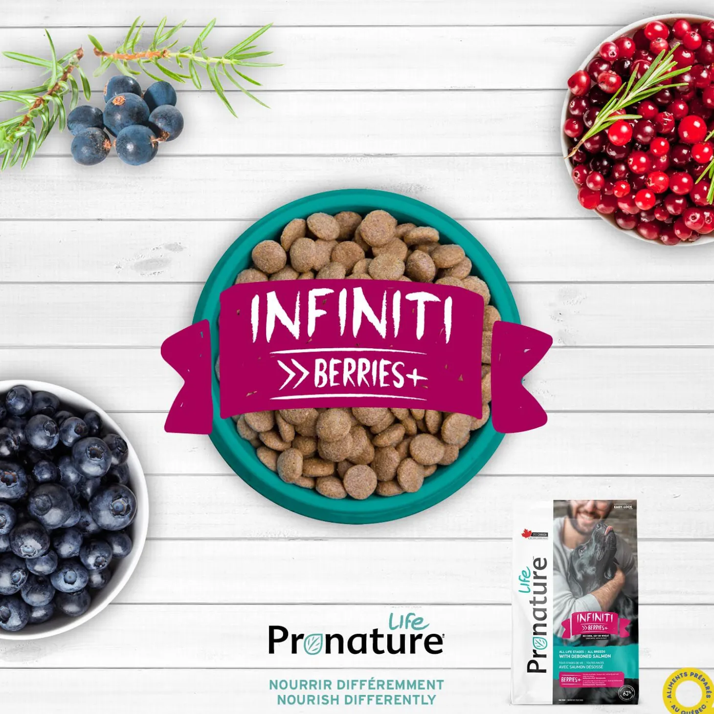 INFINITI Berries+ dog formula, deboned salmon