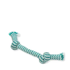 Knotted rope with dental floss for dogs
