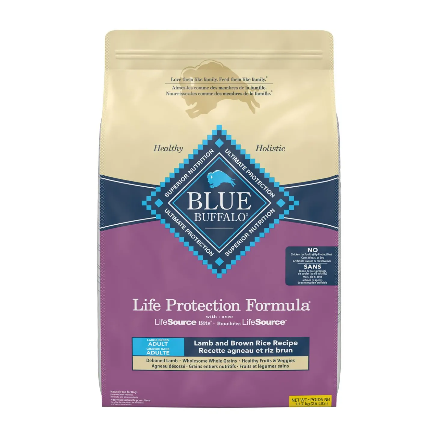 Lamb dry food for adult large breed dogs