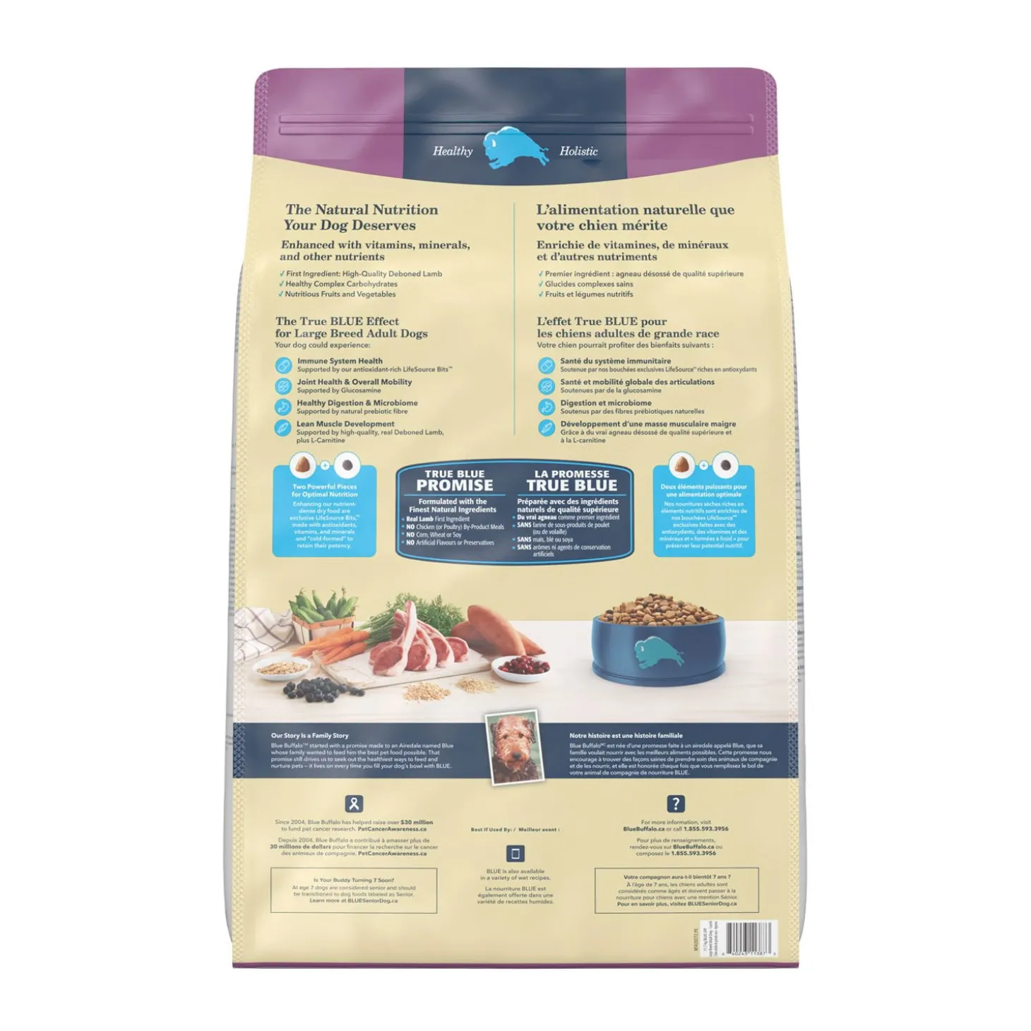 Lamb dry food for adult large breed dogs