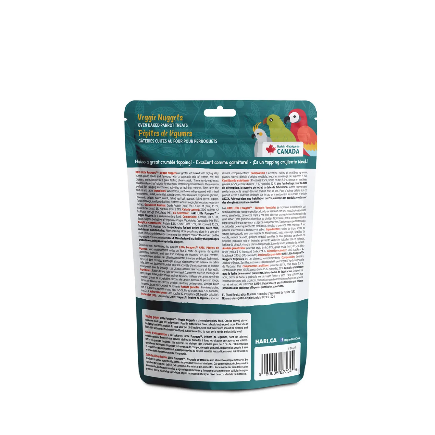 Little Foragers Parrot Veggie Nuggets Treats, 525 g