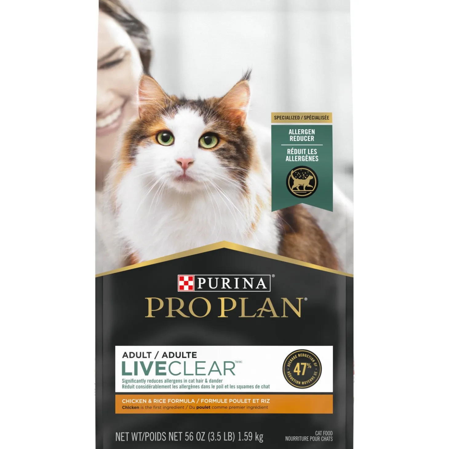 LiveClear Chicken and Rice Dry Cat Food, 1.59 kg