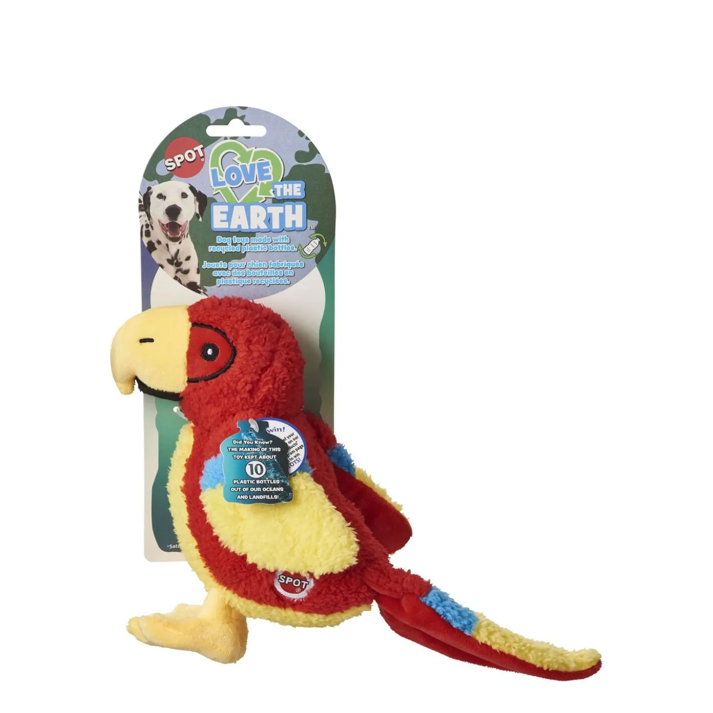 Love/Earth Plush Bird 8" Assorted Dog Toy