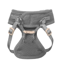 Mesh harness for very small dog, grey