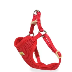 Mesh harness for very small dog, red