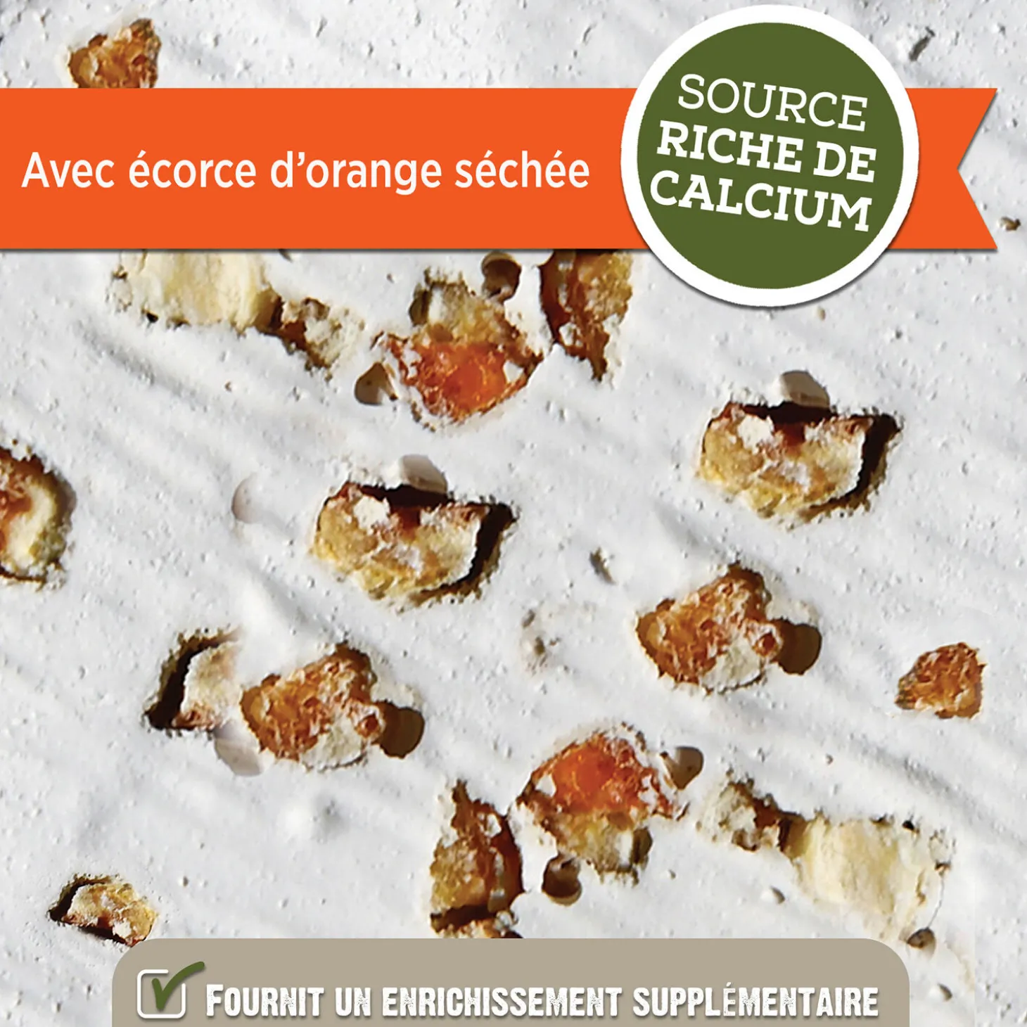 Mineral Block with Dried Orange Peel