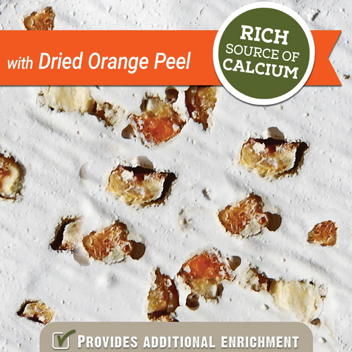 Mineral Block with Dried Orange Peel