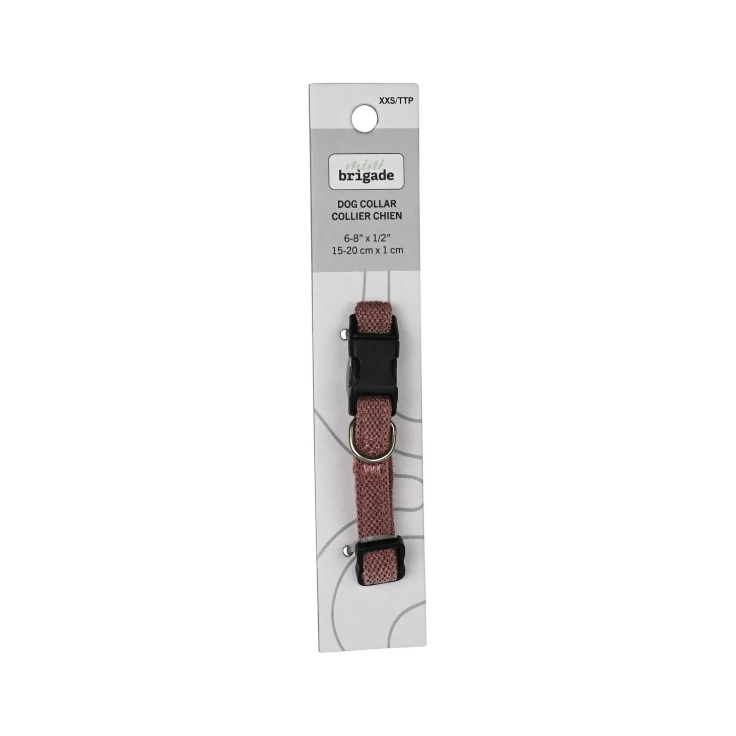 Mini Nylon Collar for Dogs, Dusty Pink