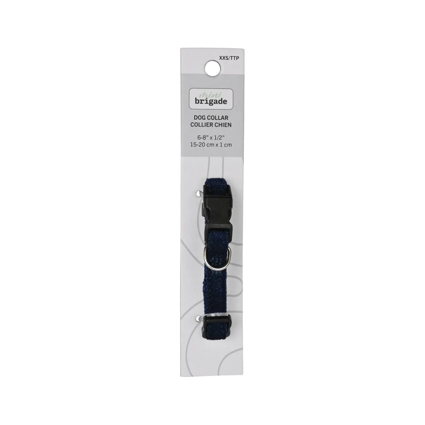 Mini Nylon Collar for Dogs, Navy Blue