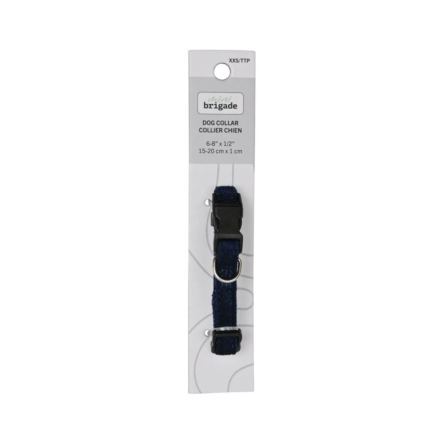 Mini Nylon Collar for Dogs, Navy Blue