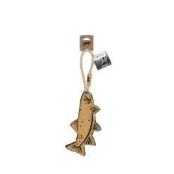 Natural Leather Trout Dog Tug Toy