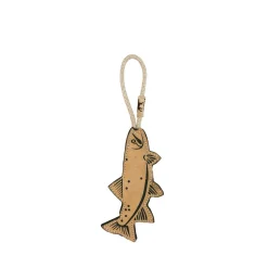 Natural Leather Trout Dog Tug Toy