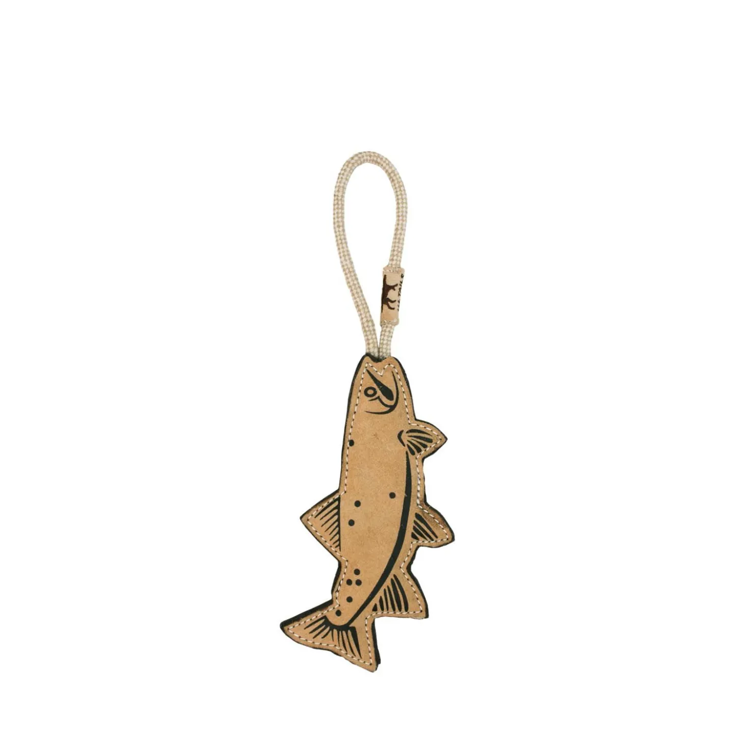 Natural Leather Trout Dog Tug Toy