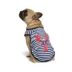 Nautical Striped Tank Top with Lobster Print for Dogs