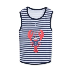Nautical Striped Tank Top with Lobster Print for Dogs