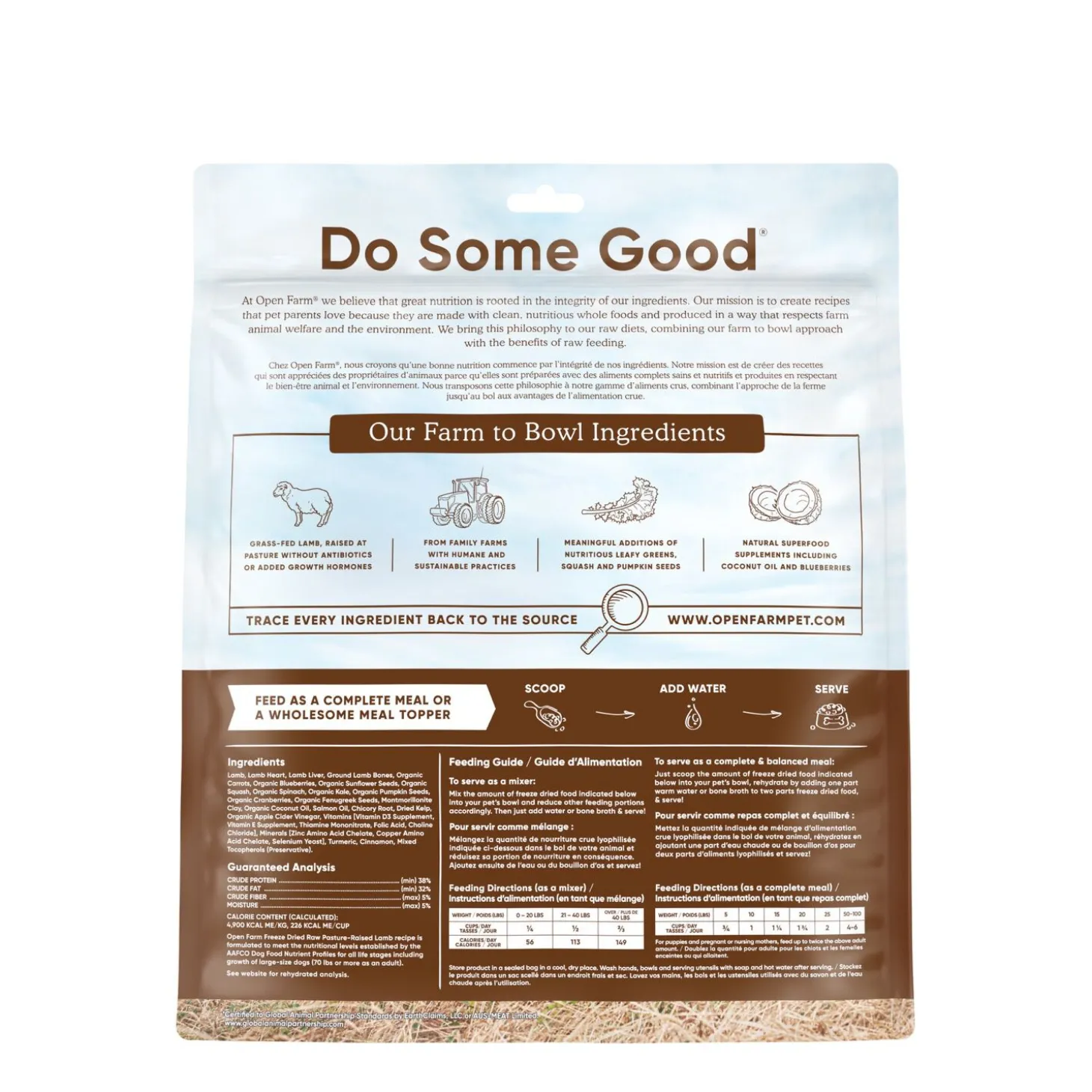 Pasture-raised lamb freeze dried raw dog food