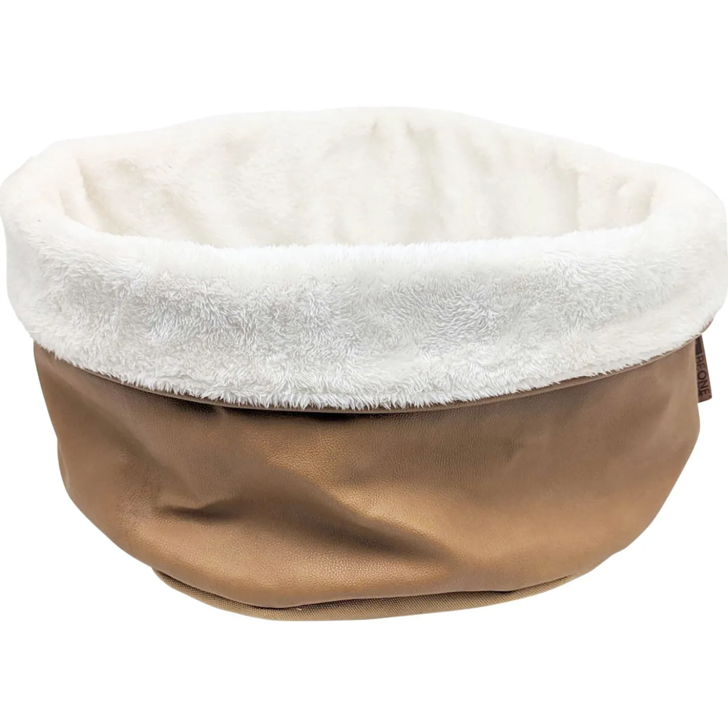 Pecan Faux Leather Basket