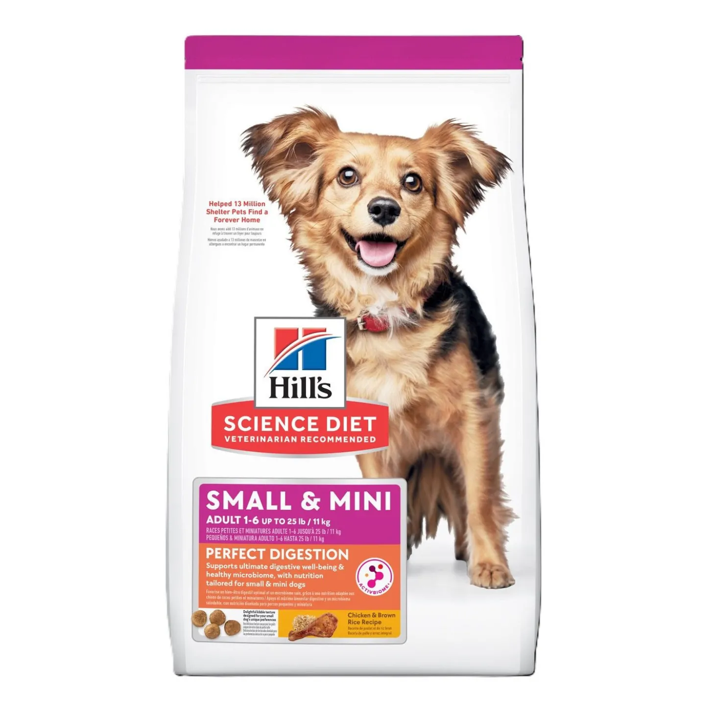 Perfect Digestion Small & Mini Chicken & Brown Rice Dry Food for Adult Dogs, 5.44 kg