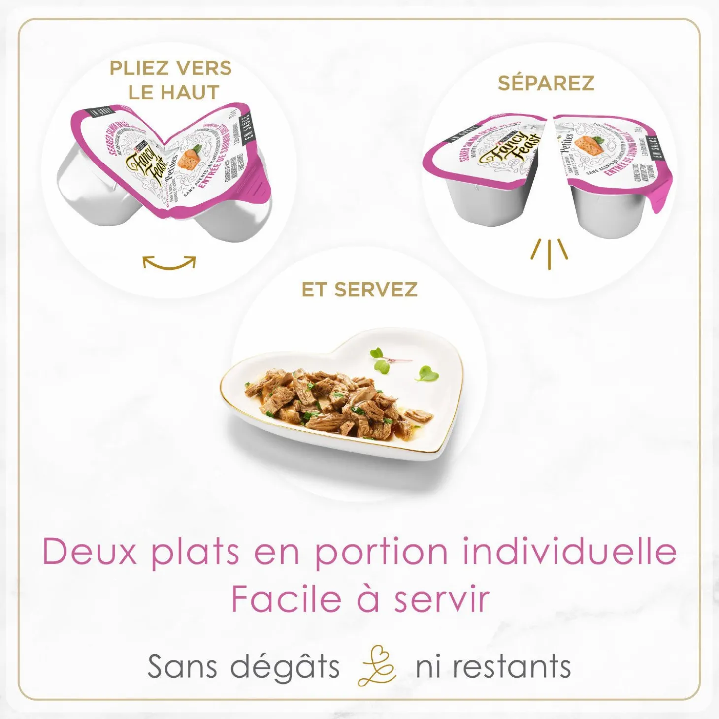 Petites wet food for cats, seared salmon and spinach