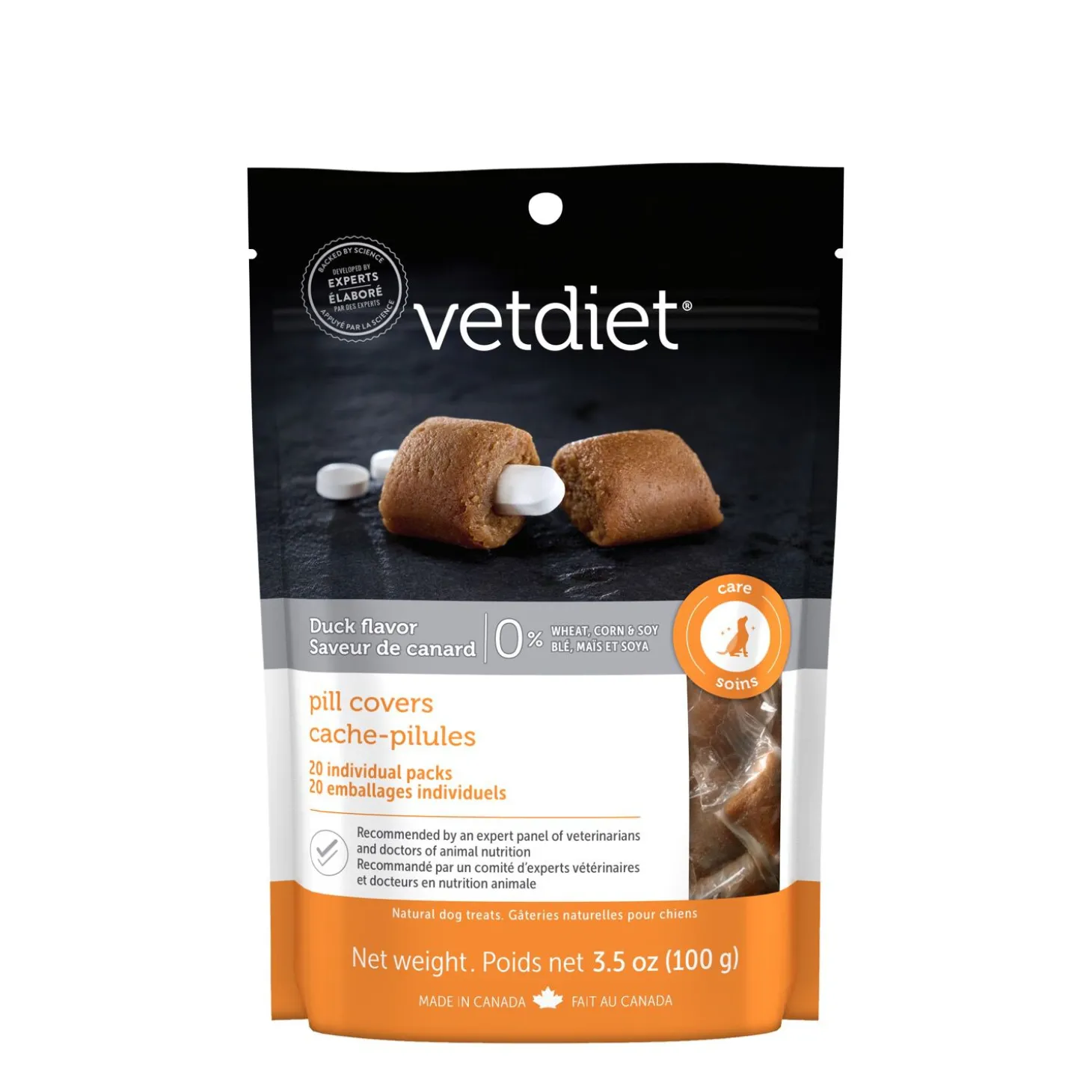 Pill covers for dogs, duck flavour