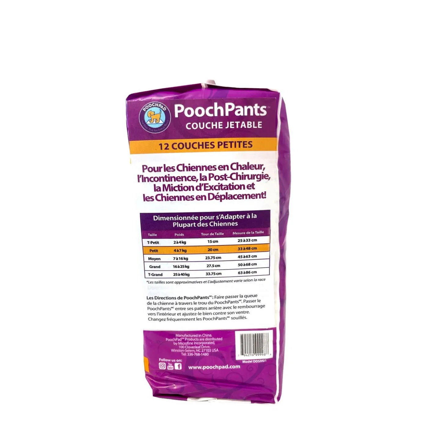 PoochPants Disposable Absorbent Diaper for Dogs, S