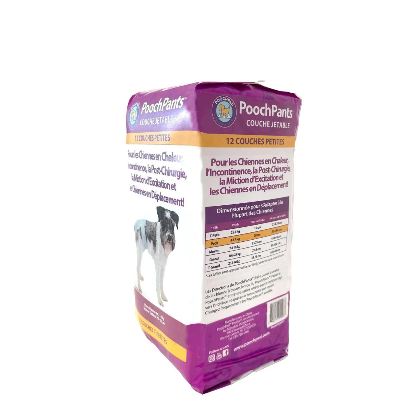 PoochPants Disposable Absorbent Diaper for Dogs, S