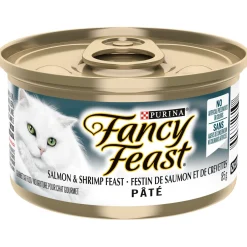 Pâté of salmon & shrimp wet food for adult cats