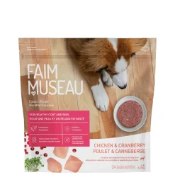 Raw dog food, chicken and cranberries