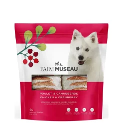 Raw dog food, chicken and cranberries