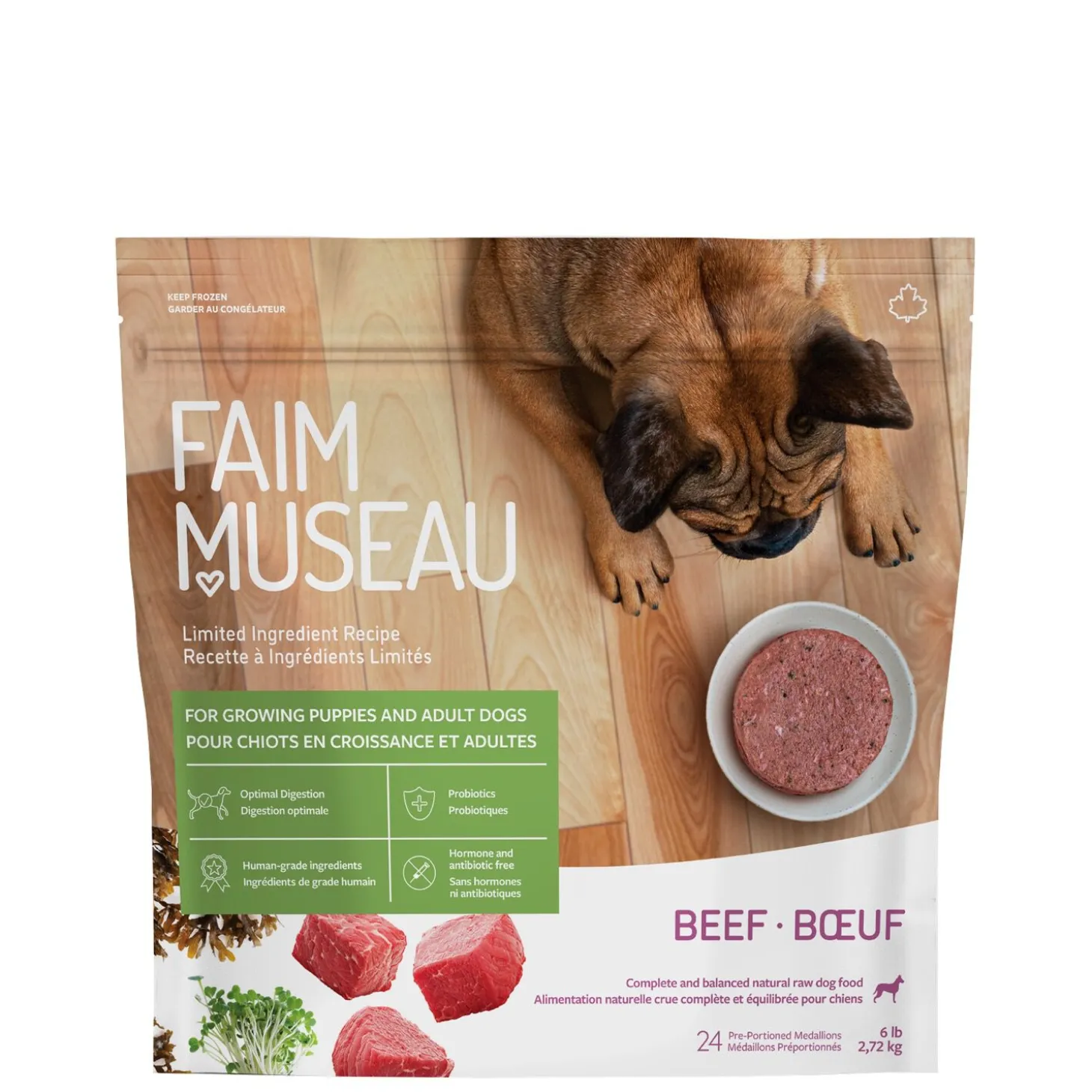 Raw dog food, simply beef