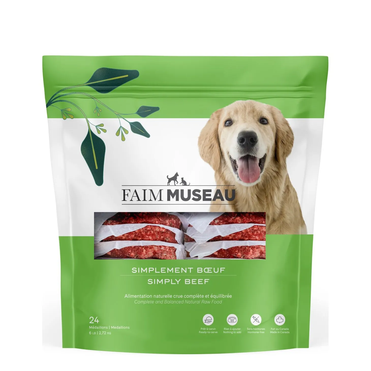 Raw dog food, simply beef