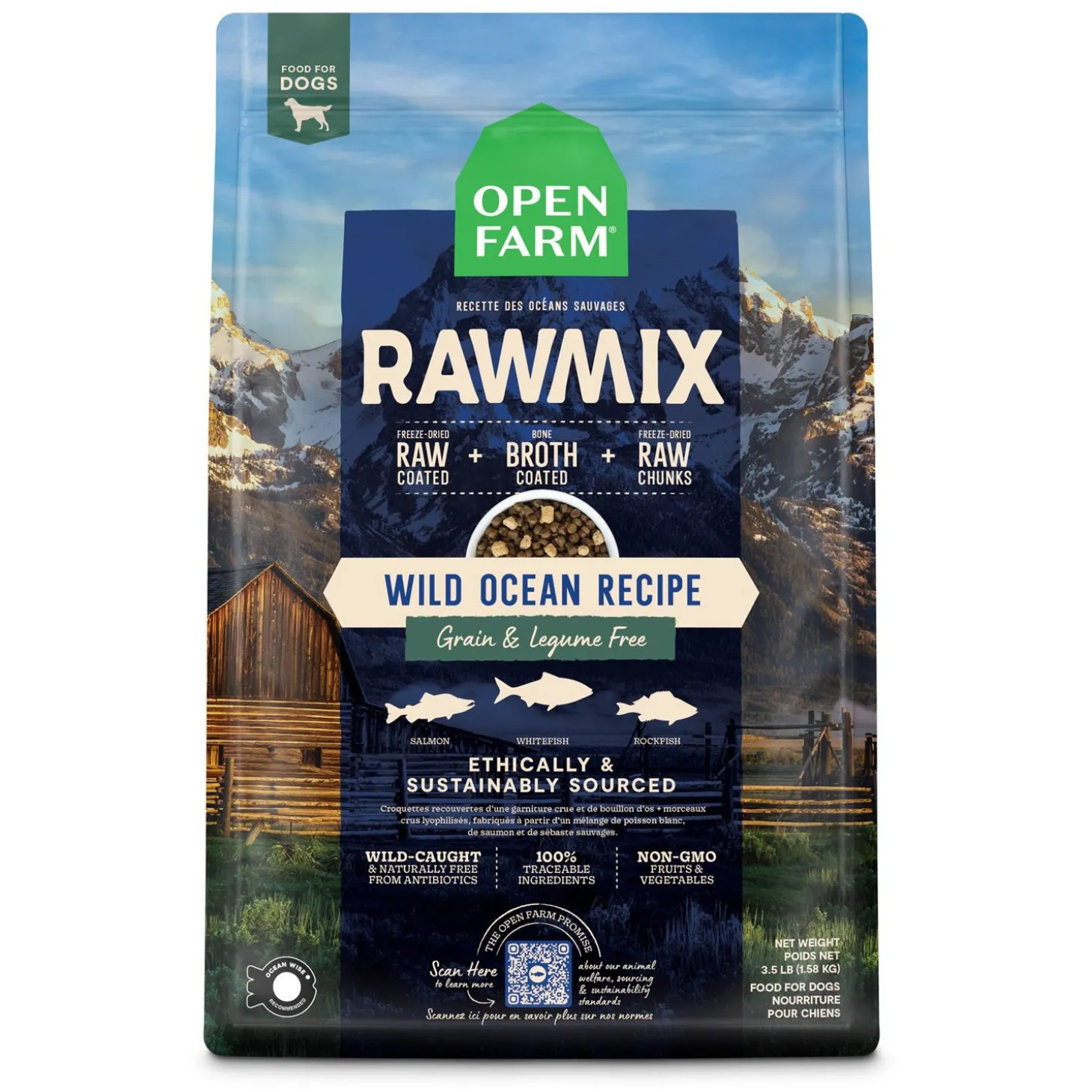 RawMix Wild Ocean Recipe Grain & Legume Free Dry Dog Food, 1.59 kg