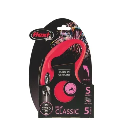Red "Classic" cord retractable leash, 5m