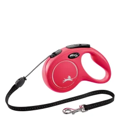 Red "Classic" cord retractable leash, 5m