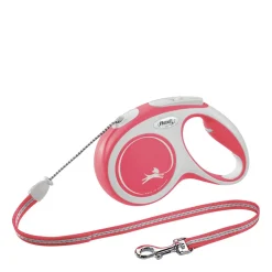 Red Comfort cord retractable leash, 5m