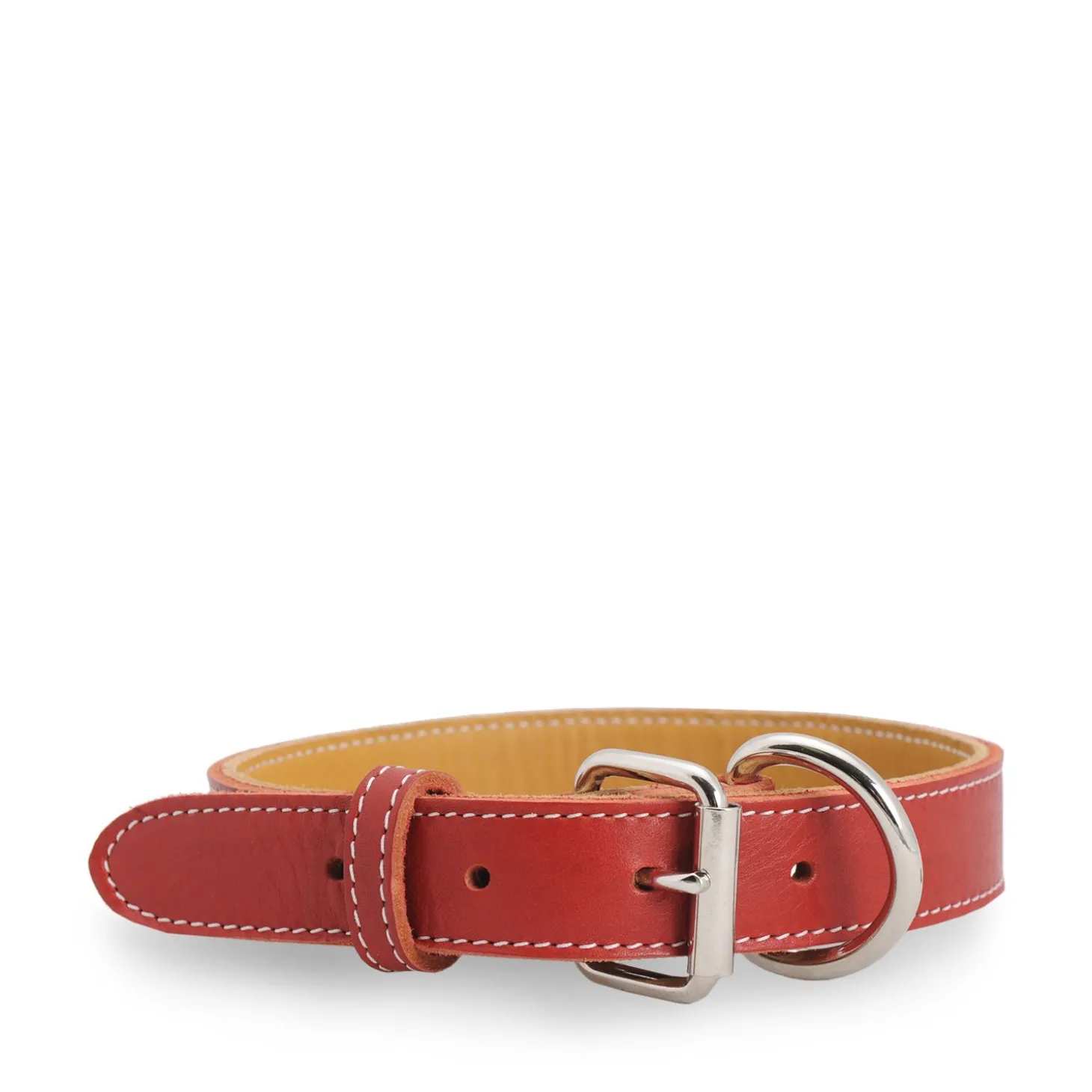 Red stitched leather collar
