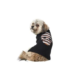 Reversible Sequins Skull Mock Neck Sweater