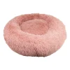 Round Fuzzy Bed for Pets, Pink