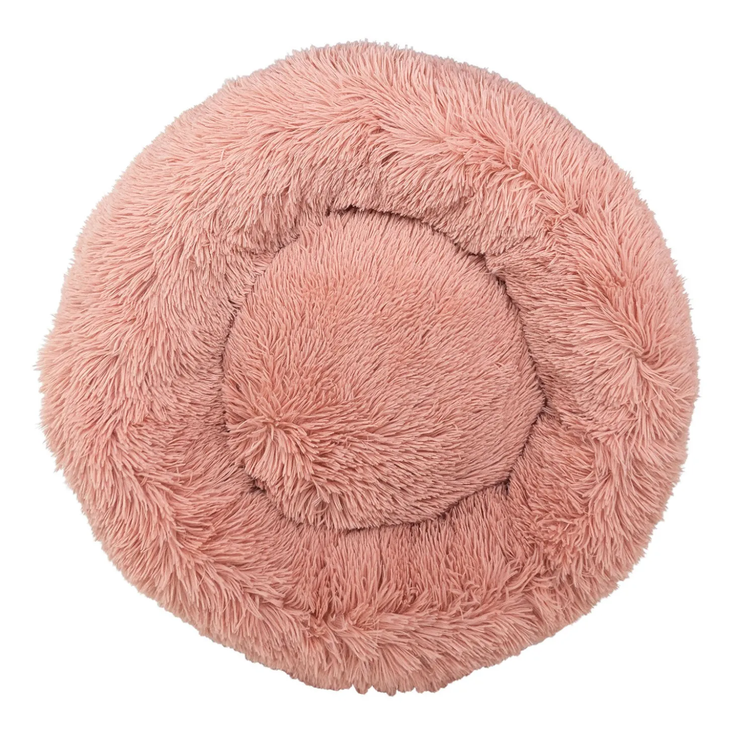 Round Fuzzy Bed for Pets, Pink